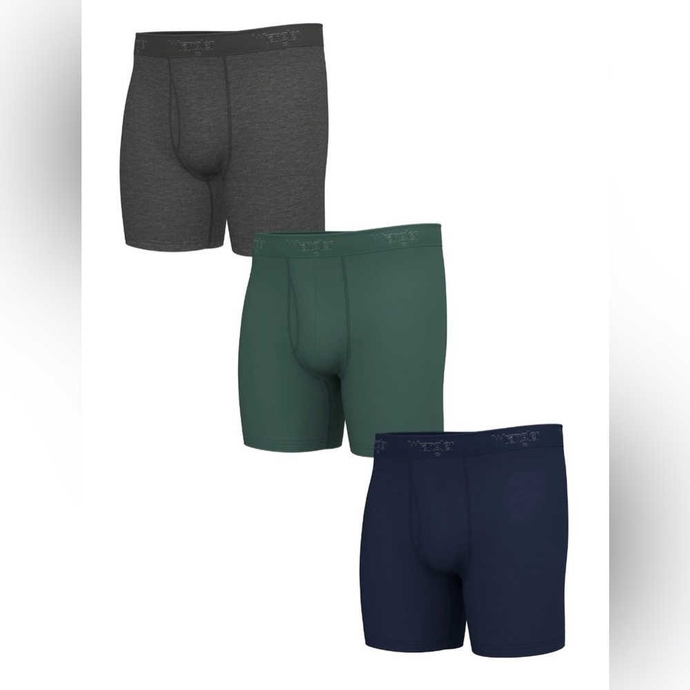 Wrangler Men's Cool Cotton Boxer Brief Set, Boxer Briefs Underwear 3 pack
